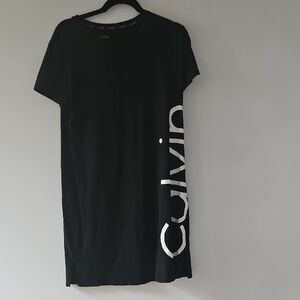Calvin Klein Black Mini Dress with White Logo